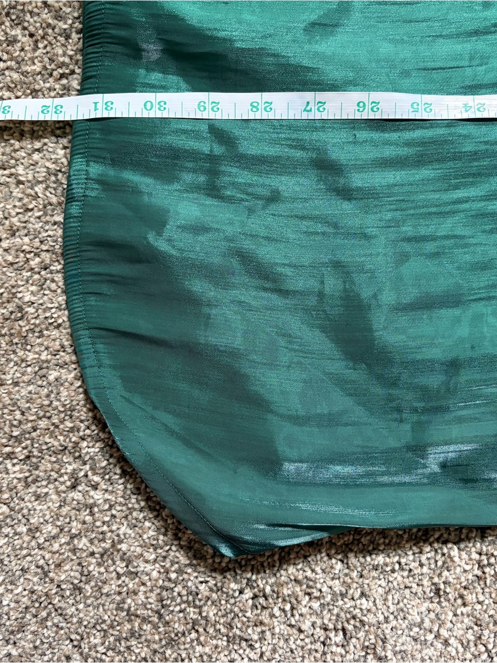 Button-Front Satin Blouse in Teal - Picture 13 of 13